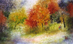 Bly Sally autumnwatercolor15x22450 Autumn watercolor by Sally Bly