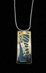 Bobbi Hirschkoff Sterling Silver Pierced Butterfly with Powder Blue Enamel Bobbi Hirschkoff Sterling Silver Pierced Butterfly with Powder Blue Enamel
