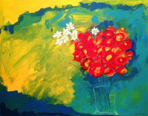 Sharon Hoffman Flowers on a Summer's Day, Acrylic, 24x30